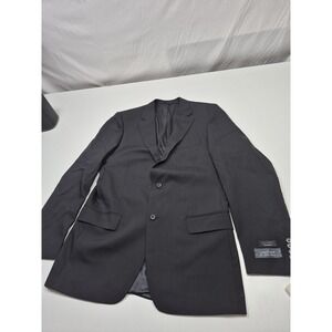 S Cohen Suit Jacket Mens 40 Long Black Wool Angelico HiTech 2 Button Canada FLAW